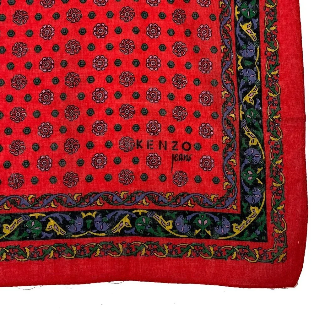 Kenzo Jeans Vintage Scarf Handkerchief Neckerchief Bandana